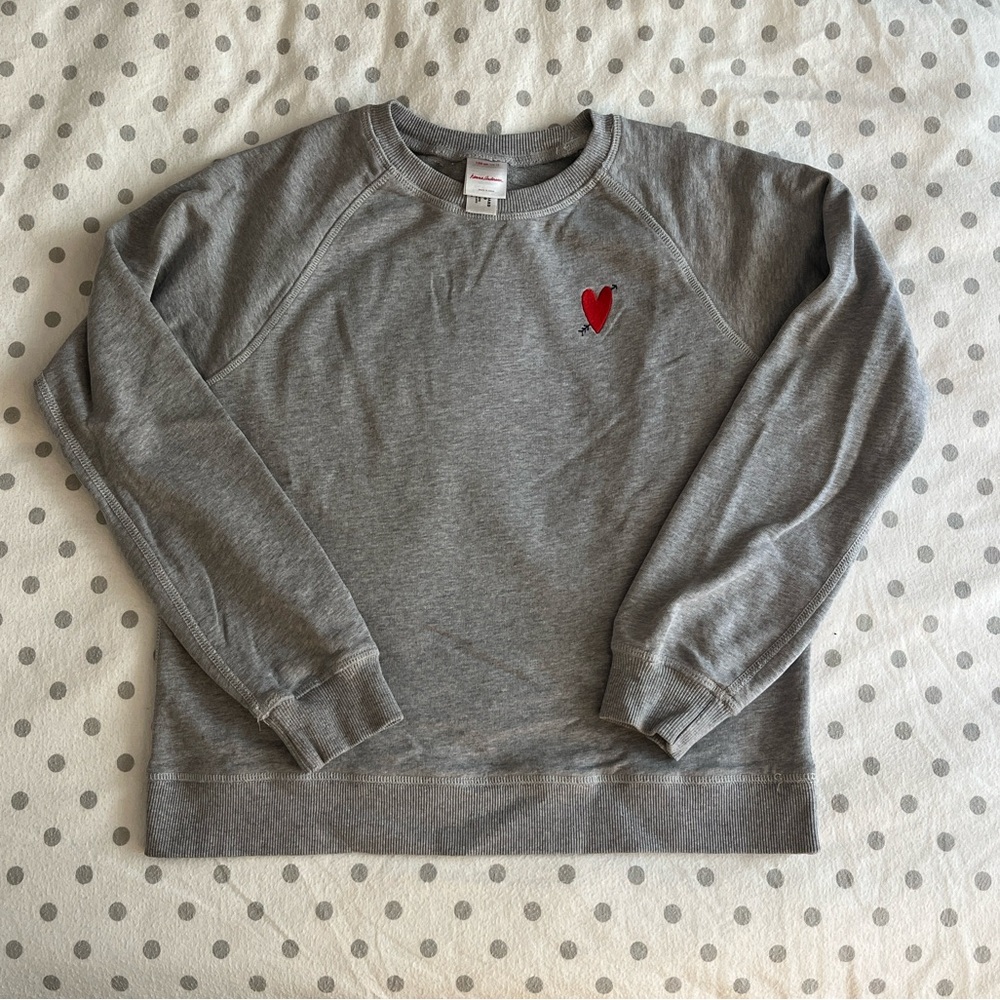 Like new Hanna Anderson Sweatshirt with Red Heart Embroidery